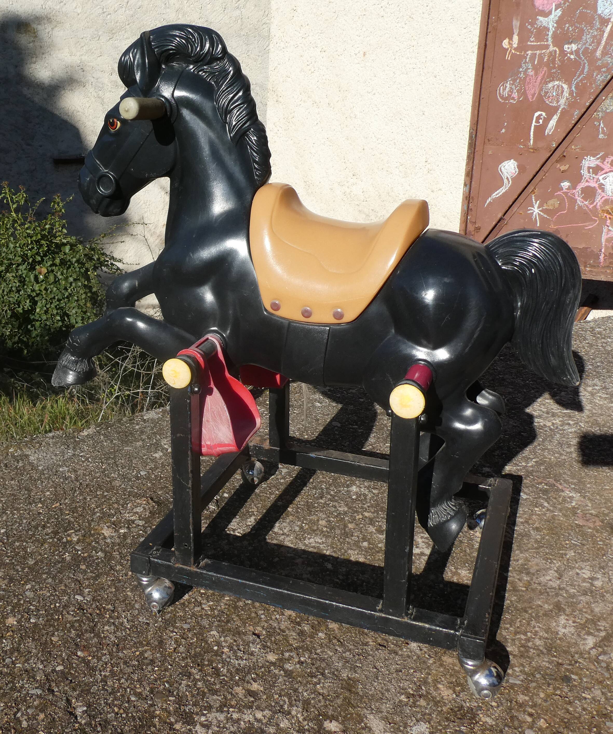 Vintage carousel riding horse