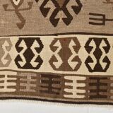 3x6 Brown Cream Handmade Antique Vintage Rug, 103x192Cm