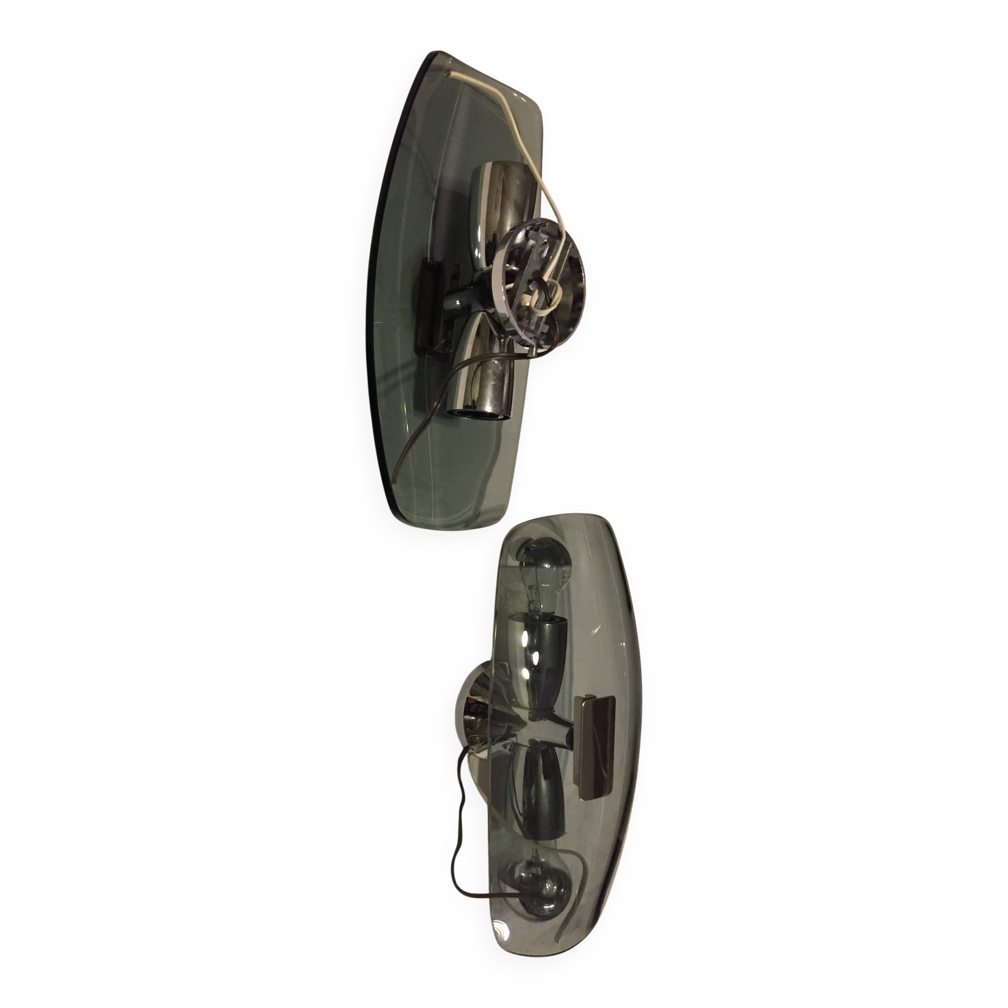 Appliques en verre fumé