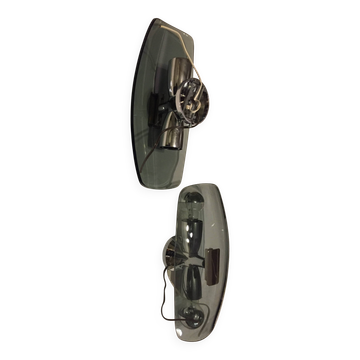 Appliques en verre fumé