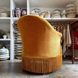 Toad armchair in ochre velvet