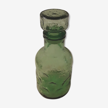 Bouteille carafe verre vert ancien