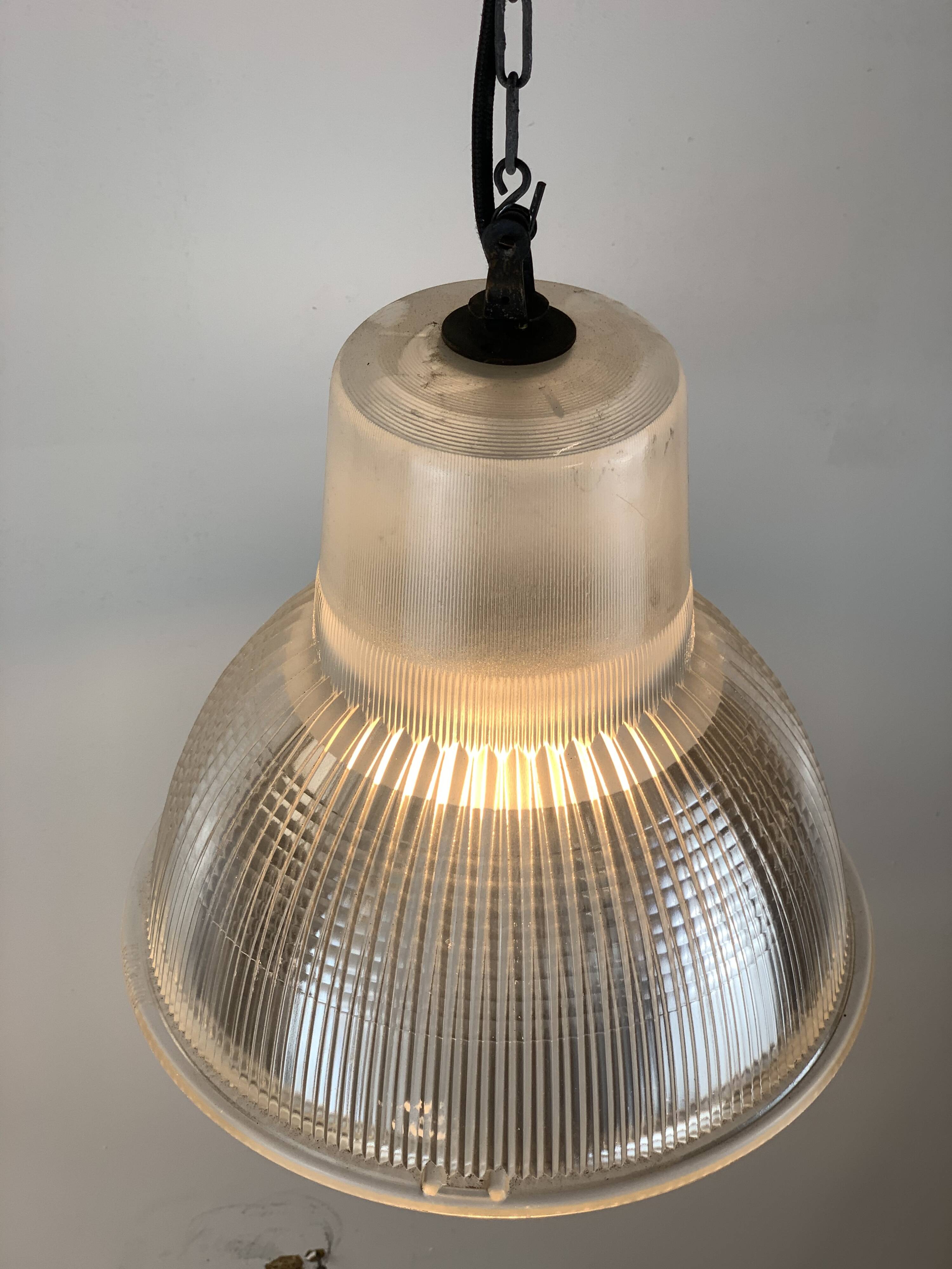 Ancient holophane 1960 diameter 27.5 cm holophanous