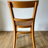 set of 4 Thonet bistro chairs in curved wood honey Mid-Century 50s