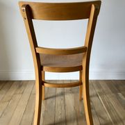 set of 4 Thonet bistro chairs in curved wood honey Mid-Century 50s