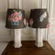 Paire de lampes Hollywood Regency en céramique imitation bambou XXe