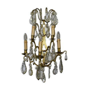 Large Bronze Wall Light with Pendants
