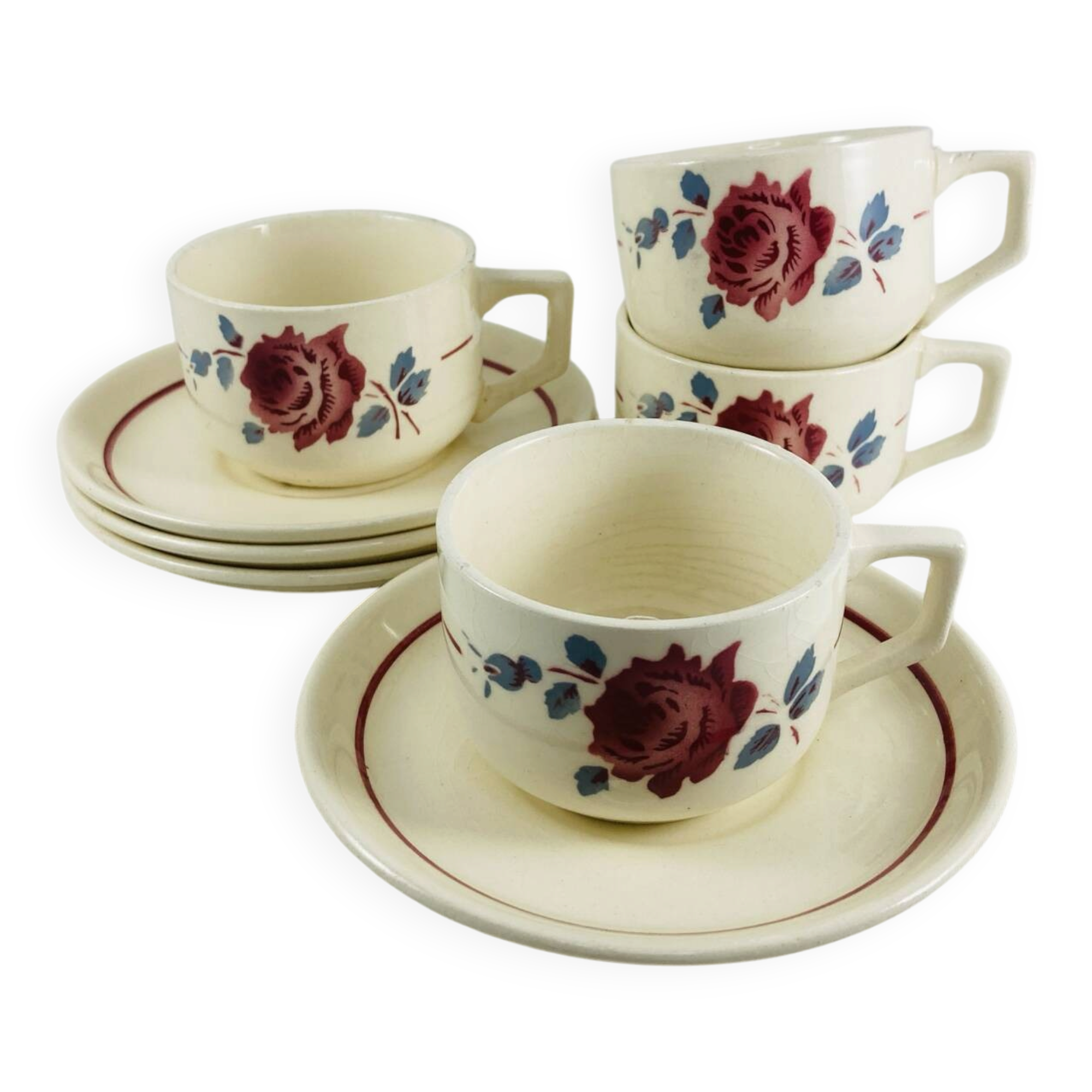 Old Cups and Saucers Badonviller Model Monique