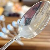 Set of 12 small silver-plated metal spoons