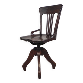 Oak desk chair, studio chair, height adjustable, 1930s