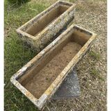 Pair of cement planters 75x25x20cm