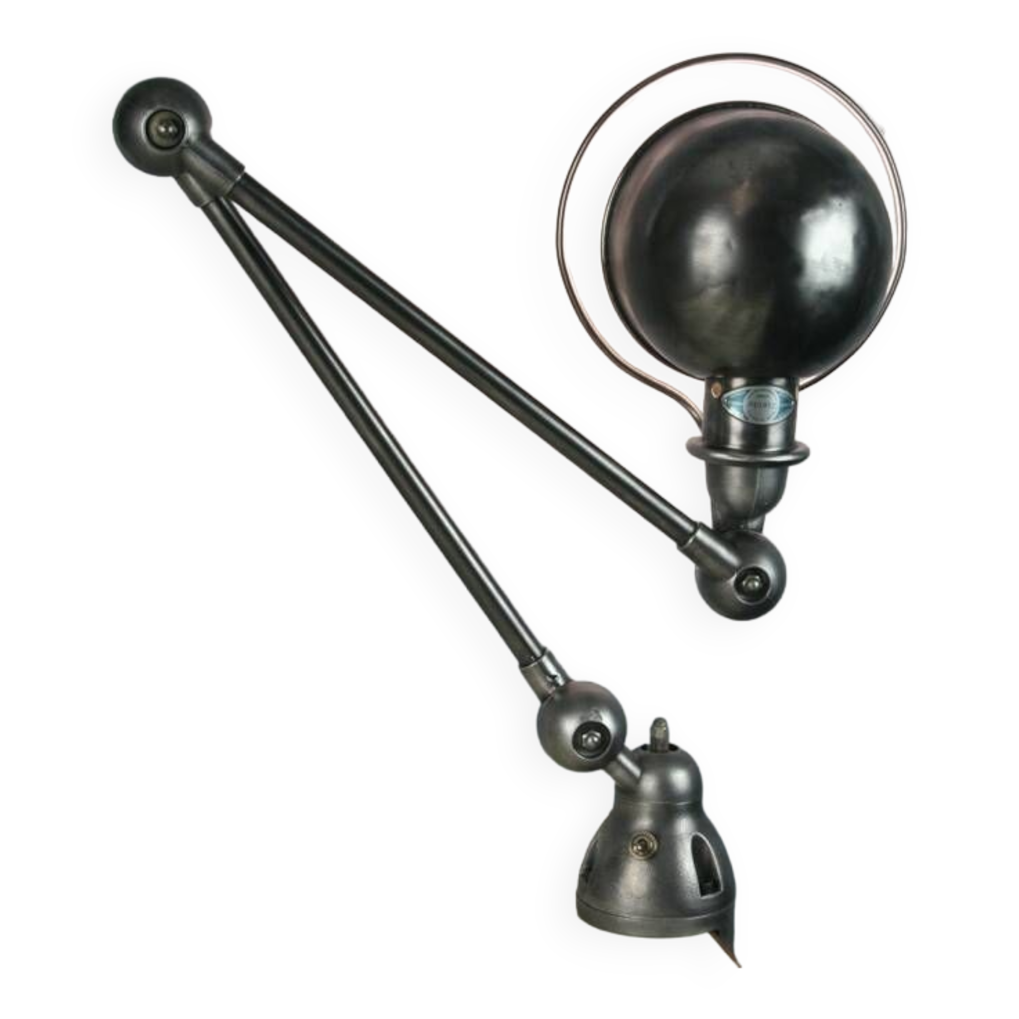 Jieldé desk lamp 2 arms 40cm industrial graphite vice Jean Louis Domecq vintage