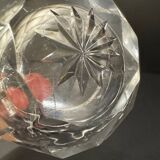 Salière double en cristal taillé signée Baccarat avec monture en métal