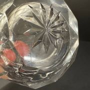 Baccarat double cut crystal salt cellar with metal mount