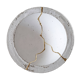 Coupe en béton, teintée cirée, incrustée de coulures à la feuille d'or dans une inspiration Kintsugi