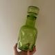 Vintage beautiful green thick honeycomb glass carafe bottle