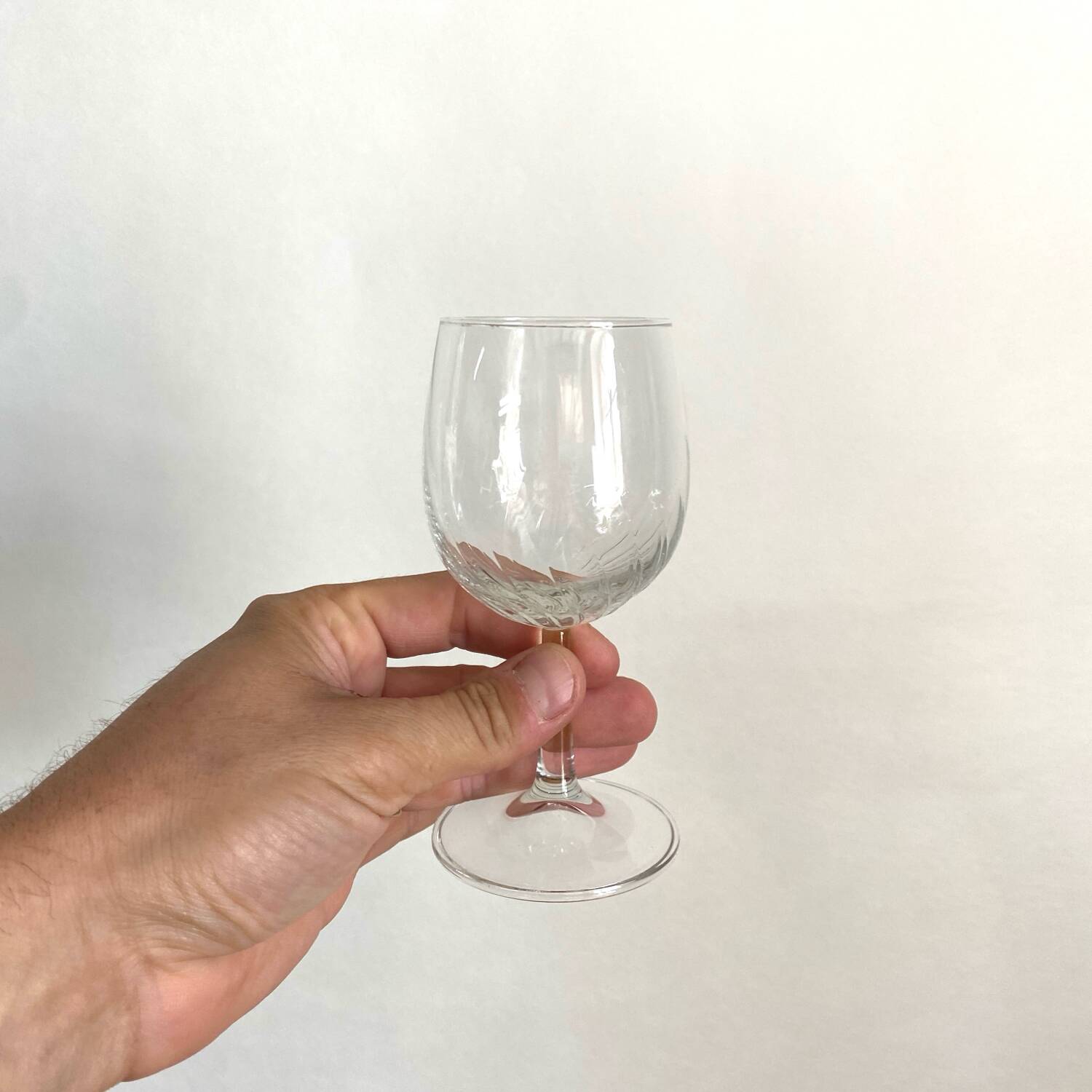 Set of twisted effect glasses - balloon model - vintage