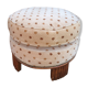 Pouf Art Deco 1930s footing in beech and fabric