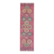 Vintage Turkish Hand-Knotted Wool Cotton Pink Runner Rug 94x329
