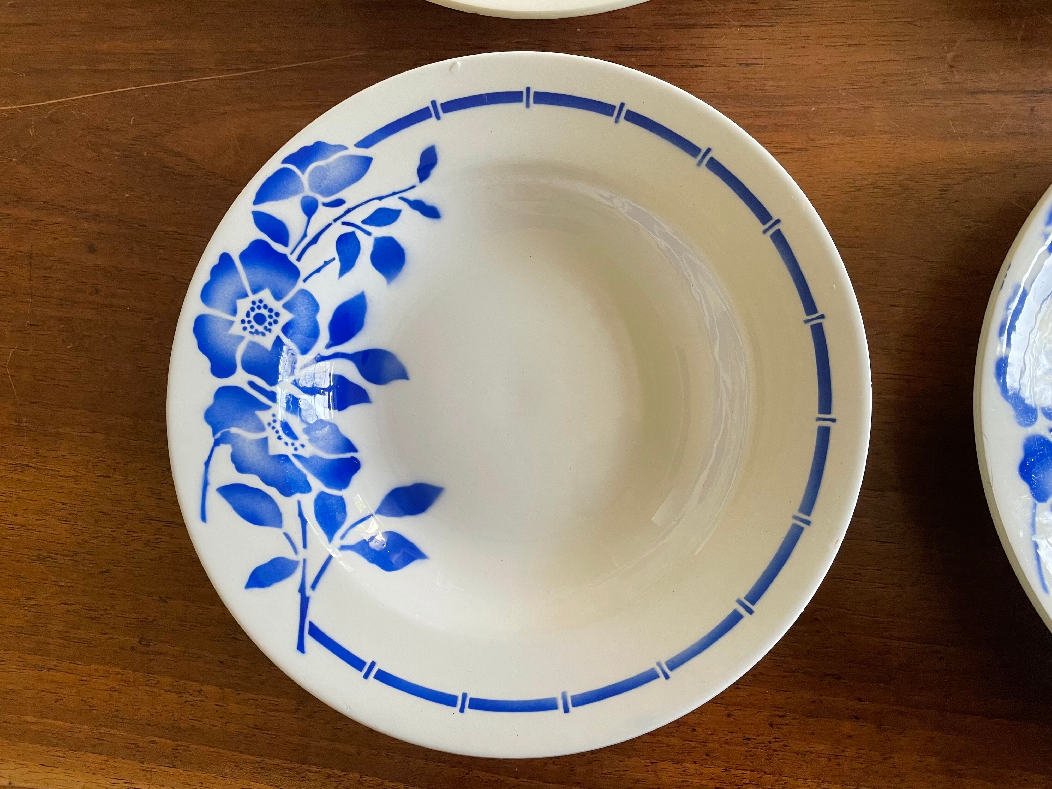Hollow plates ceranord saint amand blue flower