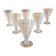 6 verres à pied en verre gravé