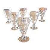 6 verres à pied en verre gravé