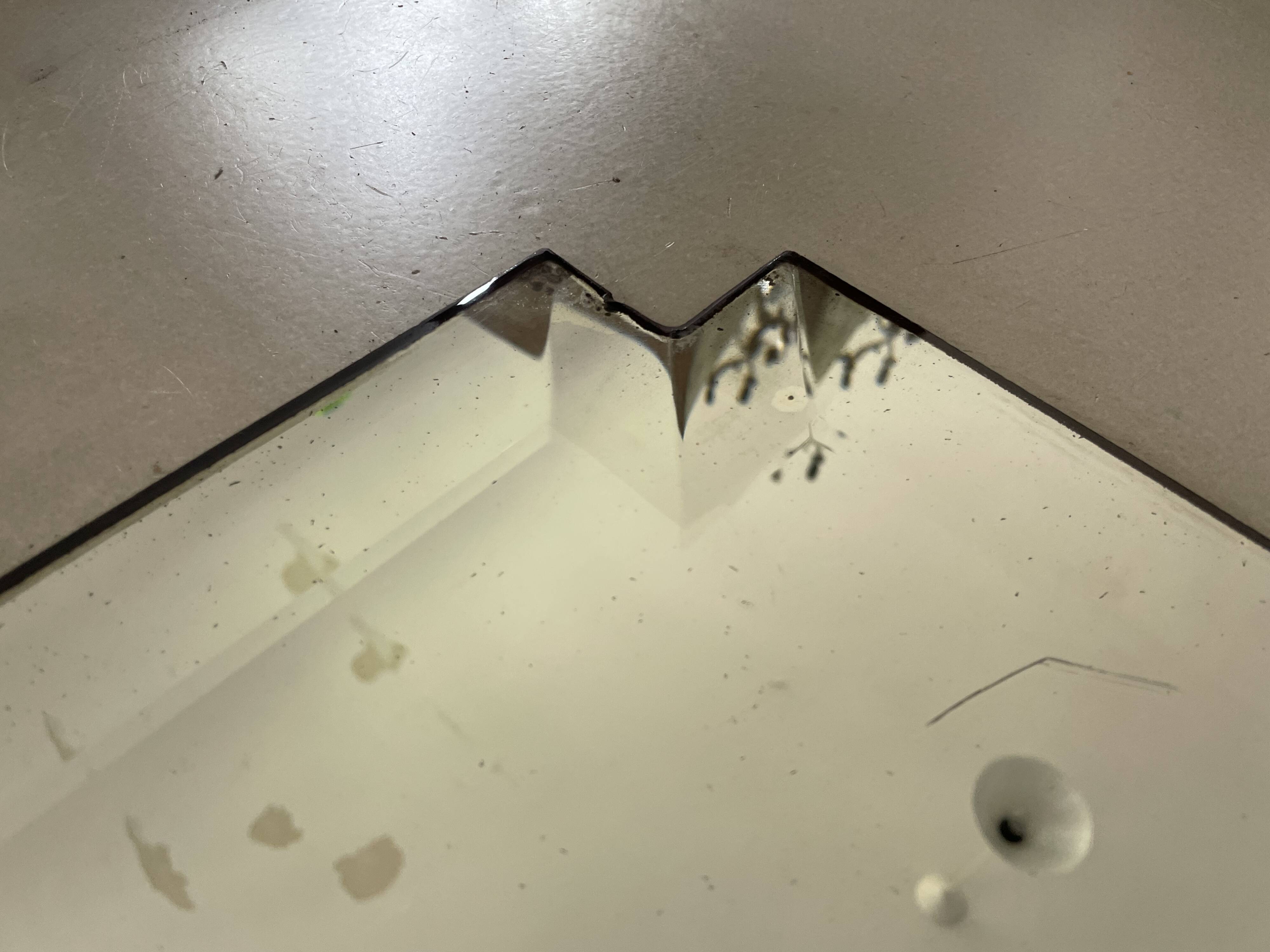 Large old beveled mirror 68x150cm