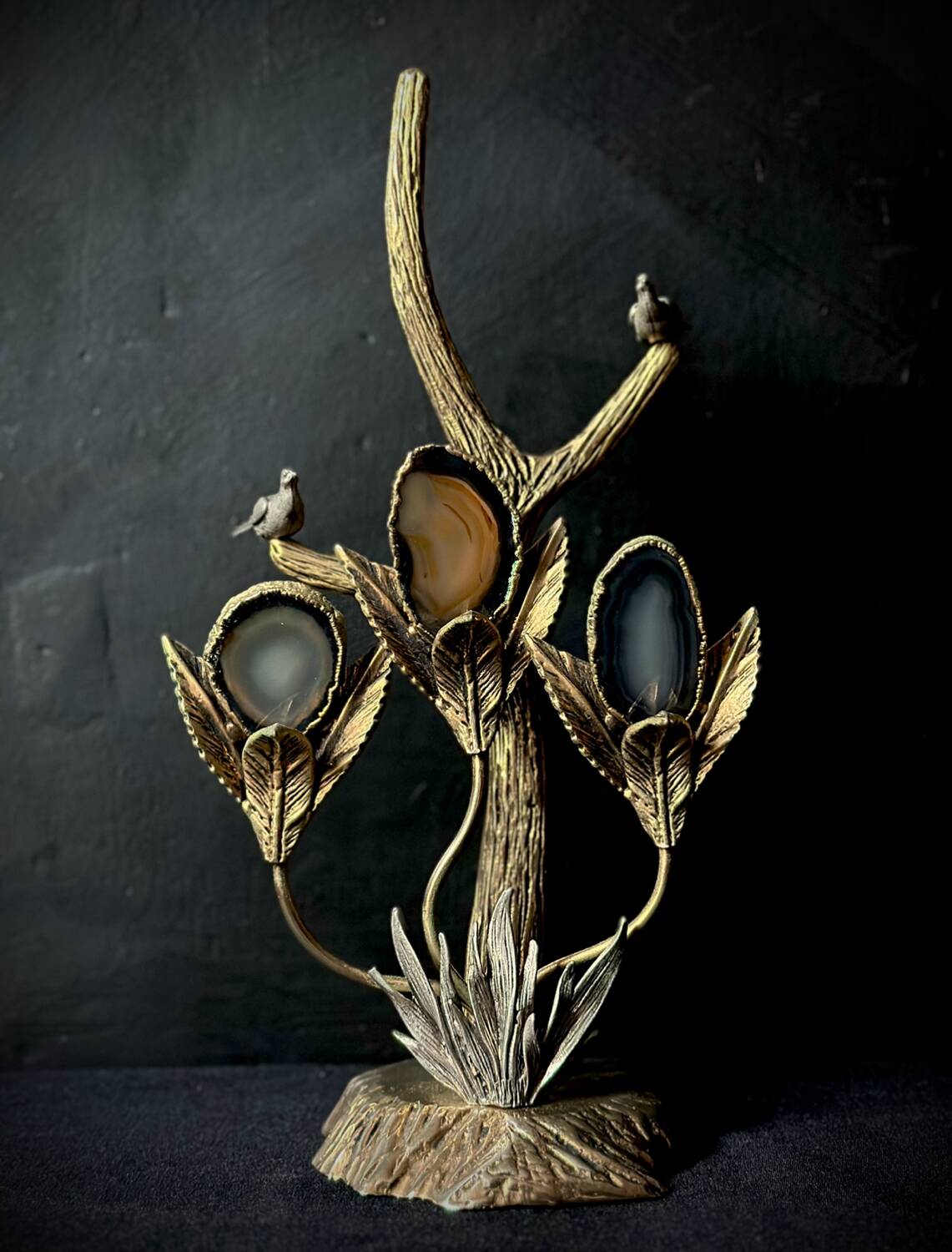 Bronze and agate sculpture