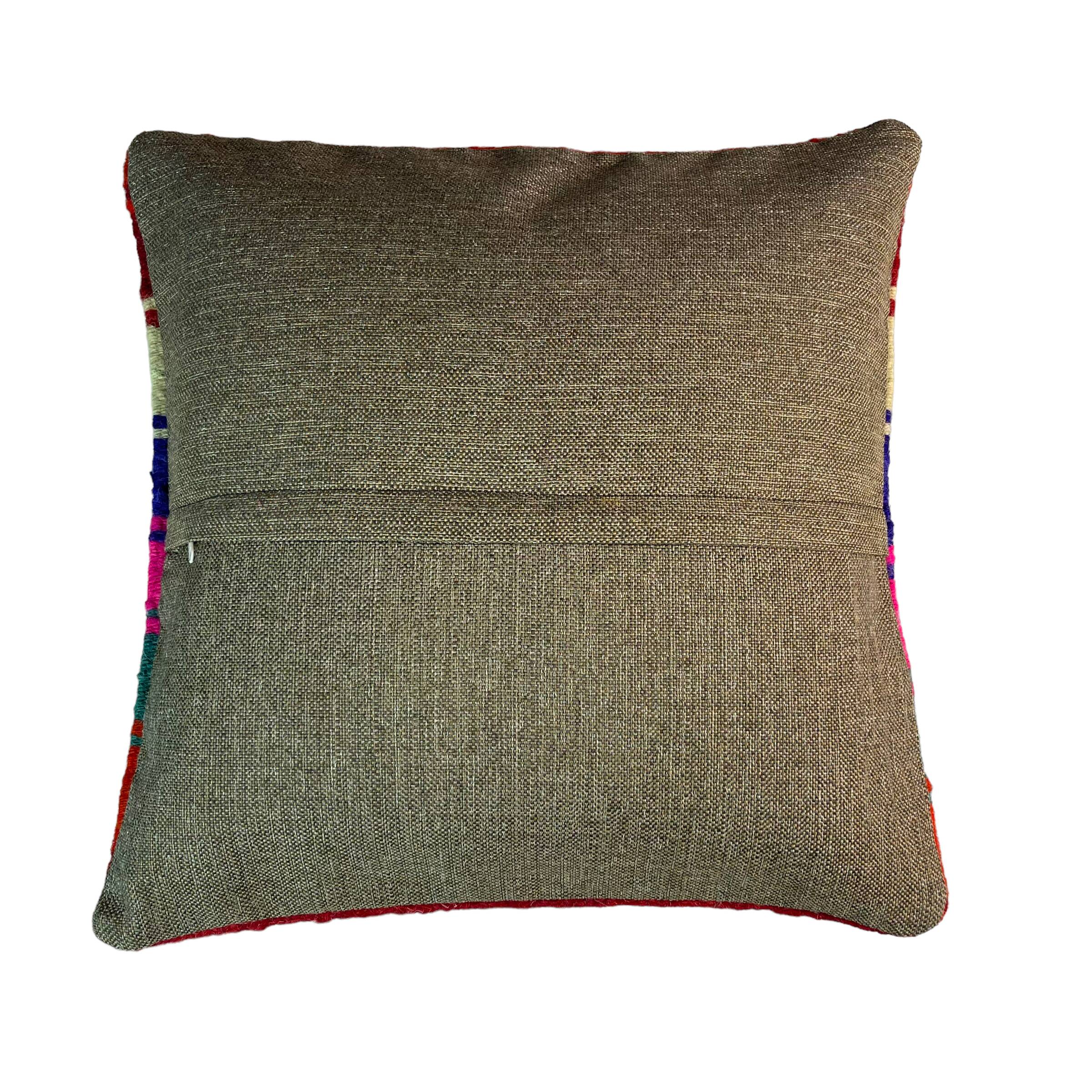 Vintage turkish kilim cushion cover , 40 x 40 cm