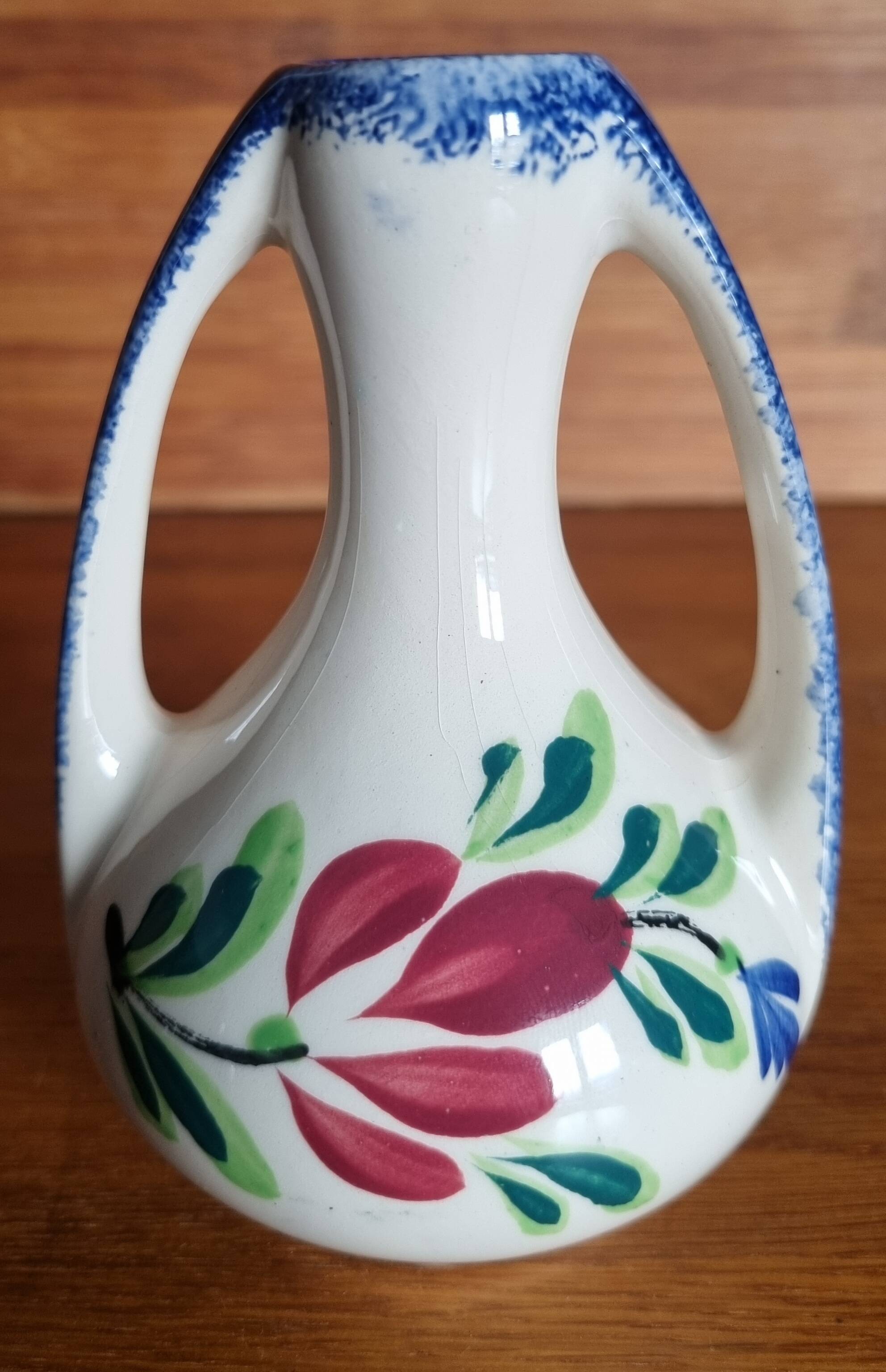 Small vintage earthenware vase from Brittany, 1950s.