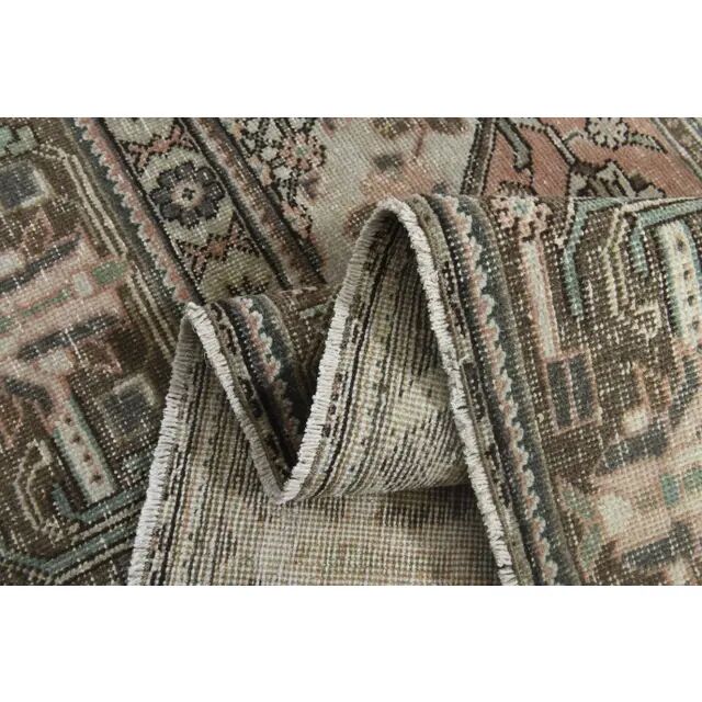 1970s Vintage Persian Handmade Wool Orange Area Rug 298x370