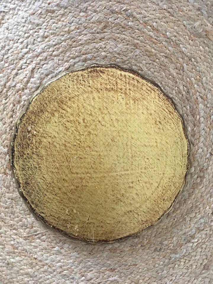 Florentine-style wooden round tray