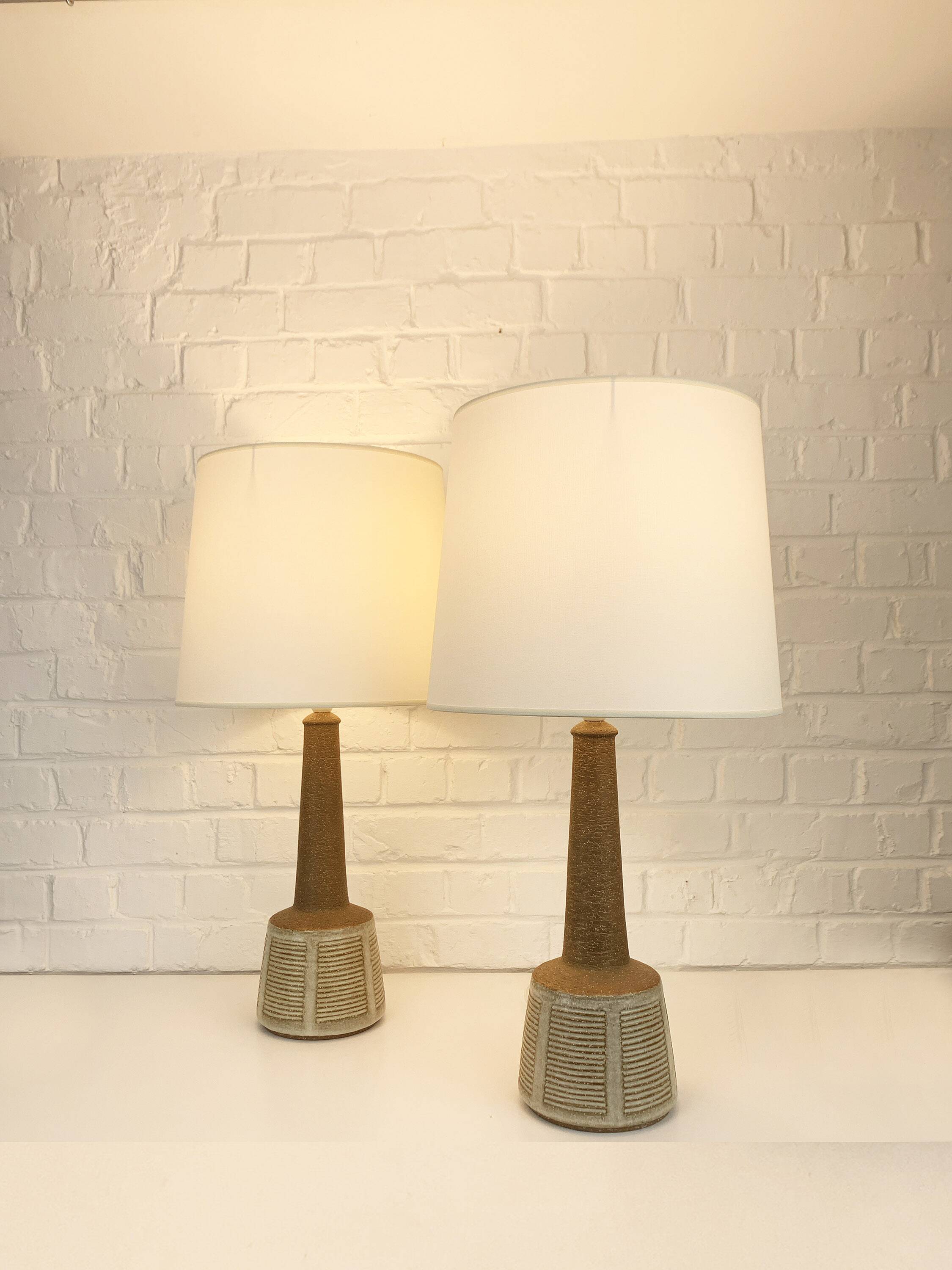 Pair of ceramic table lamps by Esben Klint, Palshus, Denmark, 1960.