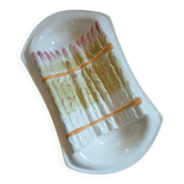 Old plate in slipware/asparagus