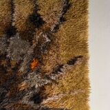 Vintage Swedish Brown High Pile Carpet