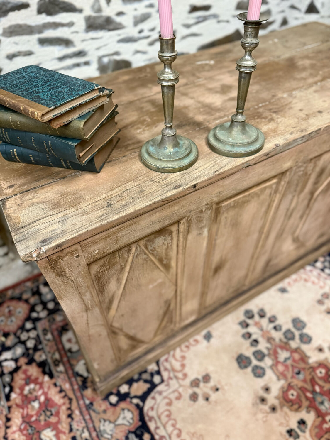 Superb antique patinated counter