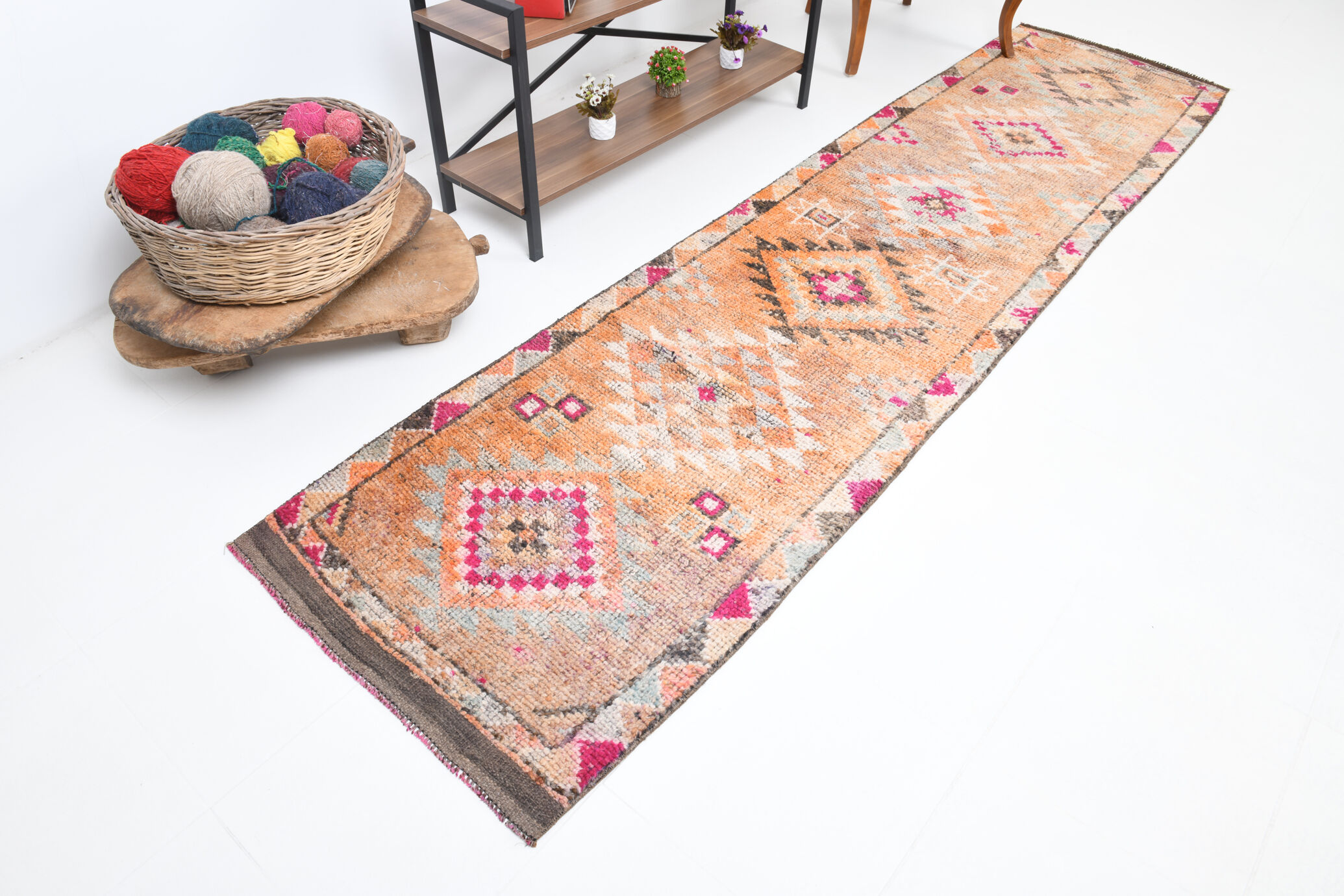 3x11 turkish vintage runner rug, 3x11 herki runner, hallway kitchen rug, 330x83cm