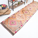 3x11 turkish vintage runner rug, 3x11 herki runner, hallway kitchen rug, 330x83cm