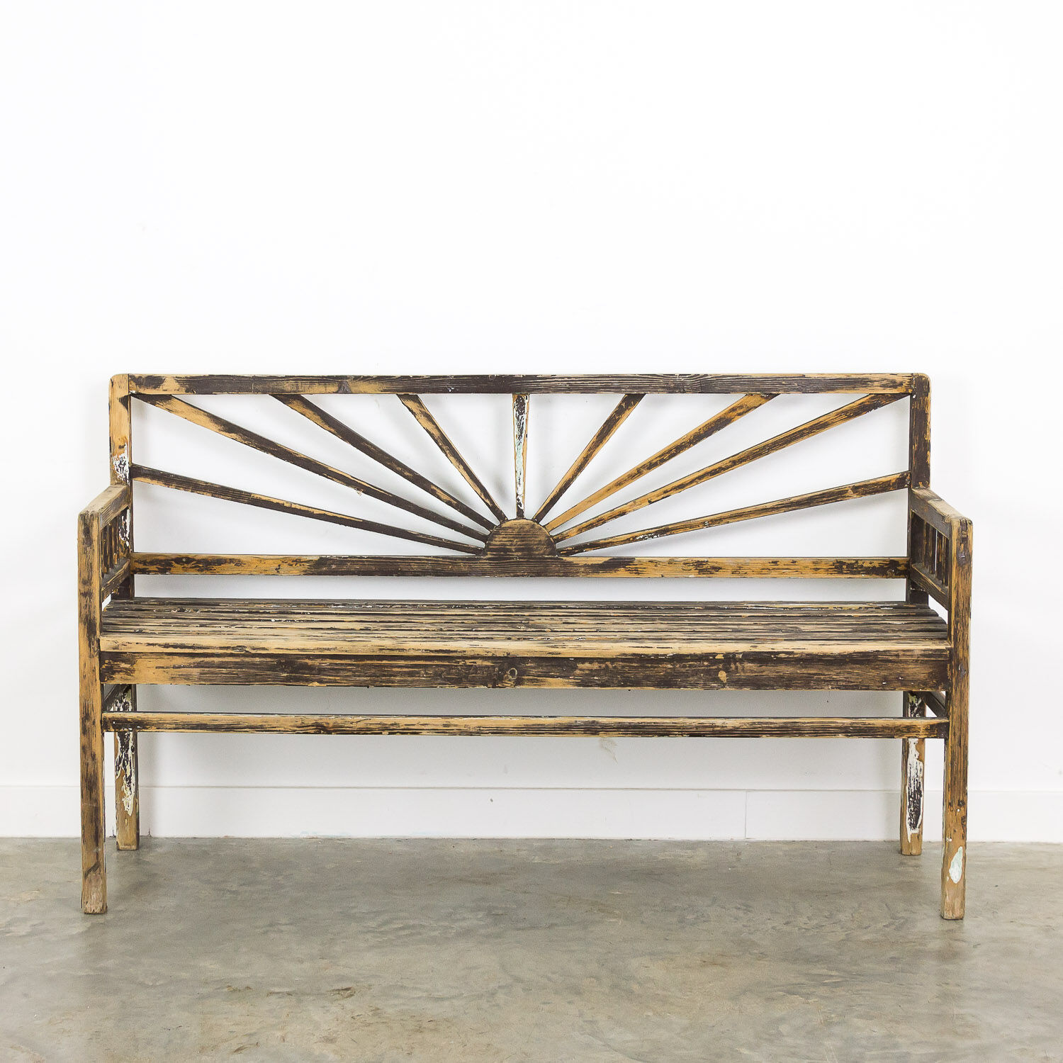 Wooden bench “Sunrise” patina
