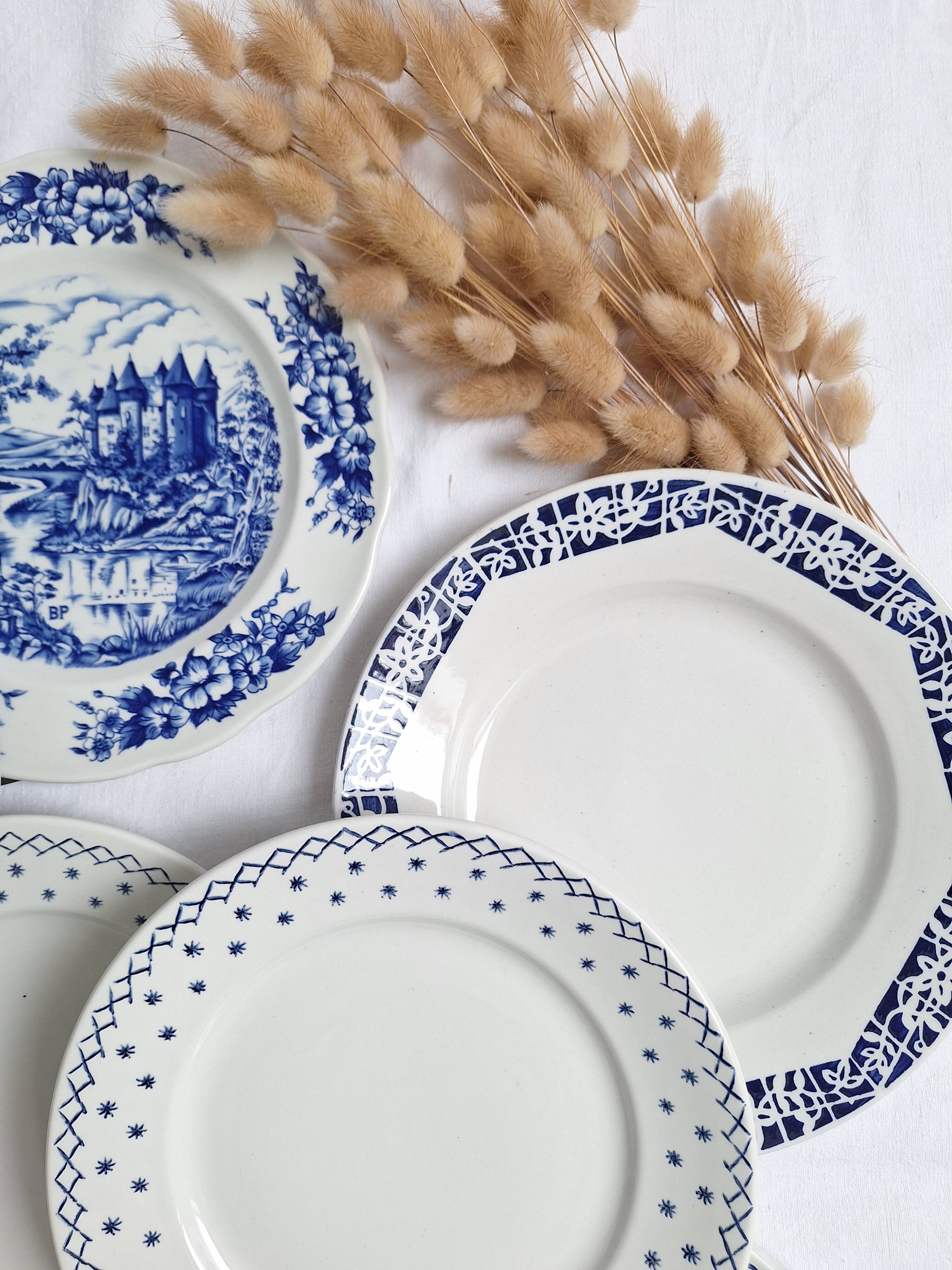 Vintage blue dinner plates