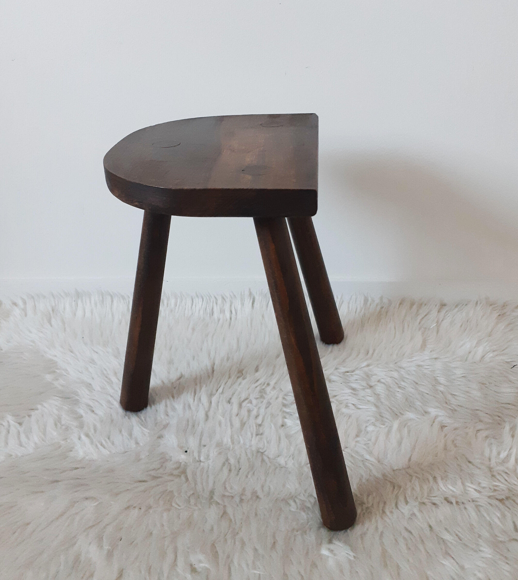 Vintage milking stool , wooden, tripod , 50s