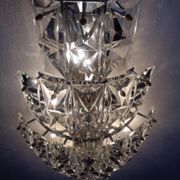 Large Crystal Glass Flush Mount from Kinkeldey, Germany, 1970s