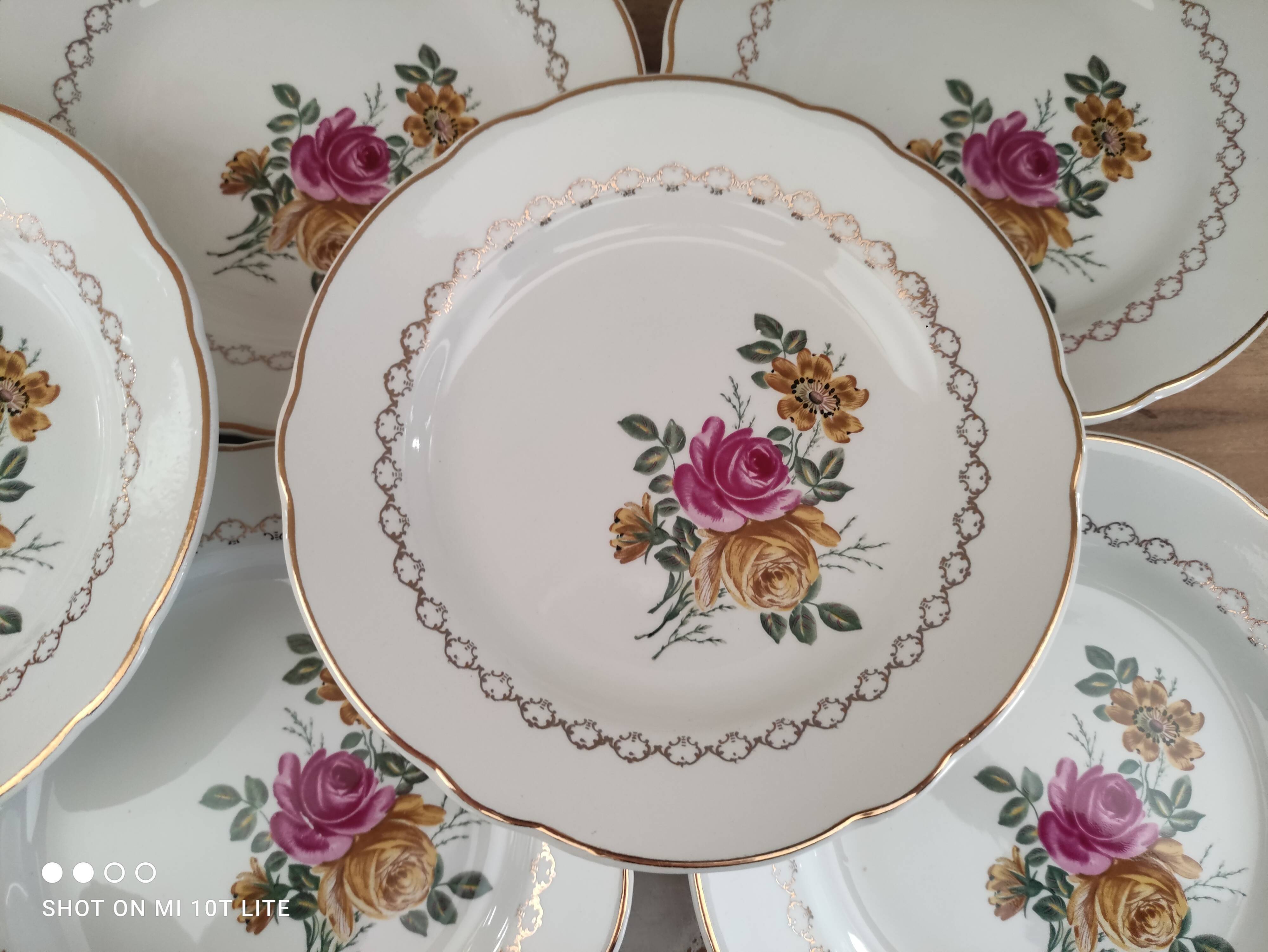 Set of 12 dessert plates Sarreguemines model Gérardmer