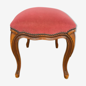 Louis XV pink velvet foot stool