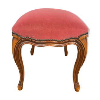 Repose pied Louis XV velours rose