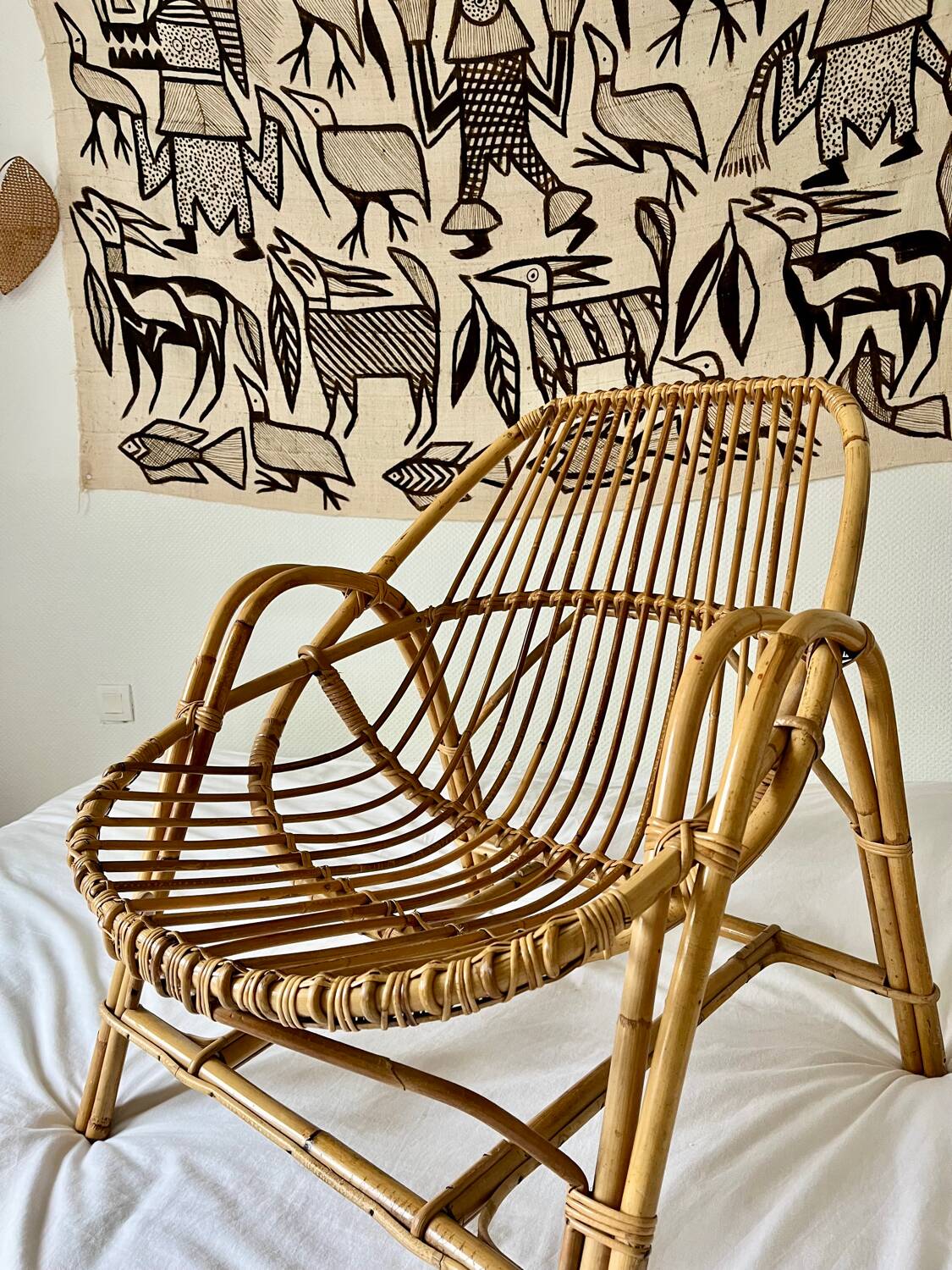 Vintage rattan armchair