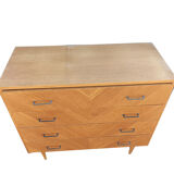 Commode furniture sideboard light wood 4 drawers Scandinavian vintage