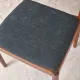 Pair of Henning Kjaernulf teak dining chairs sea blue-green, Denmark 1960s