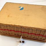 2 chanel boxes in vintage rattan