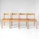 Set of four Italian oak dining chairs with Vienna straw seats, 1970s